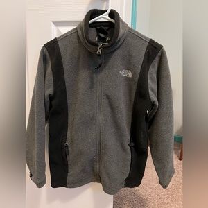 Boy’s Like New The North Face Gray and Black Zippered Fleece Coat